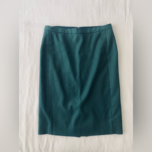 JCREW Emerald Green Pencil Skirt Preppy Office Work - Picture 2 of 5